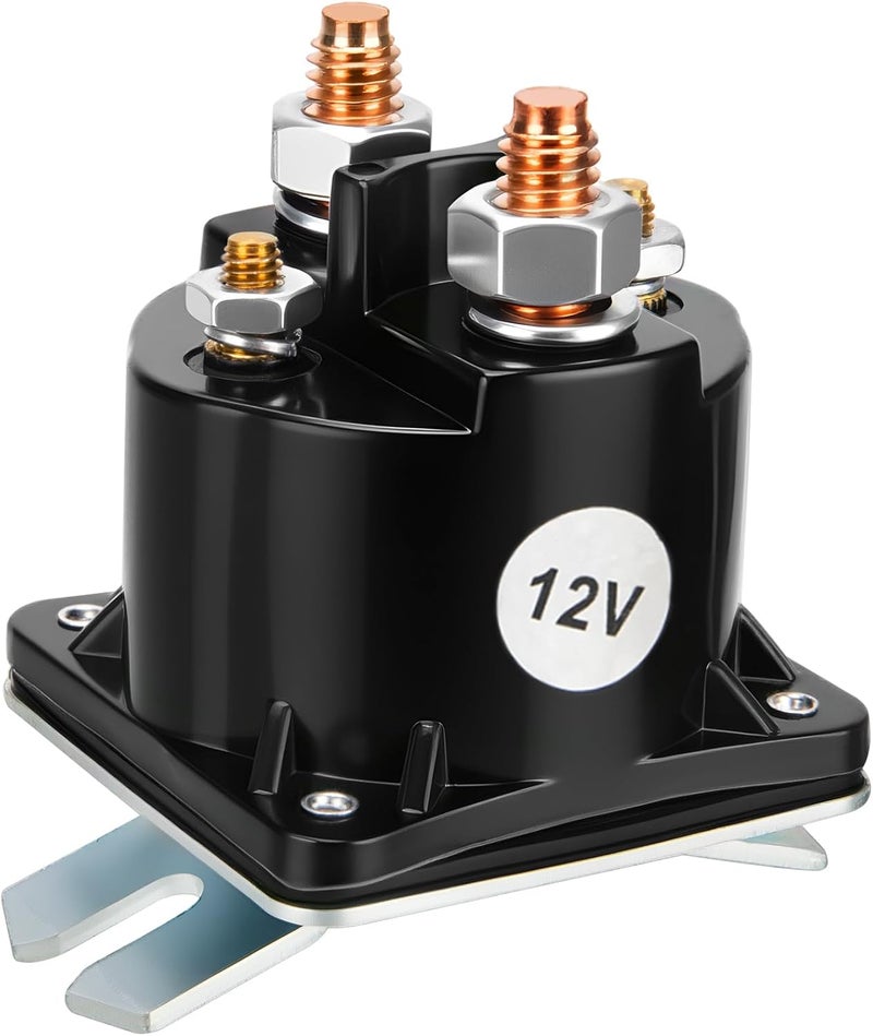 CHENKENI 12V Dump Trailer Solenoid Relay, 4-Terminal Intermittent Duty Solenoid for Hydraulic Pumps, Replaces SAZ4201GJ, 7522, 070009, 190107, KTI 391-2-C (Fits Prestolite, Monarch, PJ Trailers, Iron Bull) - Image 1